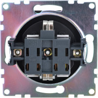 1-местная розетка STEKKER с защитной шторкой с заземлением механизм, 16А, Катрин, GLS16-7110-05, черный 39610