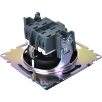 1-местная розетка STEKKER с защитной шторкой с заземлением механизм, 16А, Катрин, GLS16-7110-05, черный 39610