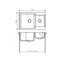 Кухонная мойка Polygran BRIG-772 (№14 Серый) 621473