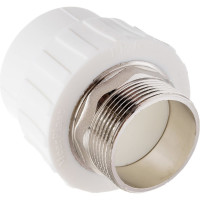 Комбинированная муфта PPRC MeerPlast Дн50x40 Ру25 белая наружная резьба D200-00457