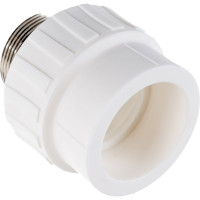 Комбинированная муфта PPRC MeerPlast Дн50x40 Ру25 белая наружная резьба D200-00457