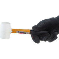 Киянка ЕРМАК белая резина, фибергласовая обрезиненная рукоятка 225гр 662-012