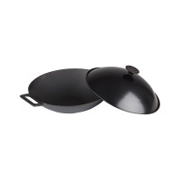 Чугунная сковорода Mallony ВОК объем 3,3 л W-31L диаметр - 31 см с металлической крышкой 985042