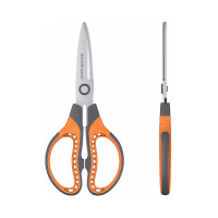 Ножницы ErichKrause Protector, 16.5 см с чехлом, серо-оранжевый 48056