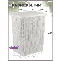 Корзина для белья Violet Вязь 40 л белый 204006