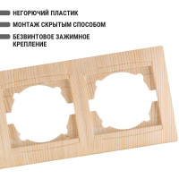 2-х постовая рамка TDM ELECTRIC горизонтальная, сосна Лама SQ1815-0330