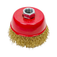 Щётка-крацовка латунированная (75 мм; M14; мягкая) для УШМ Orientcraft OCCBAGM175300