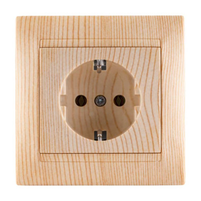 Розетка TDM ELECTRIC 2П+З 16А 250В сосна Лама SQ1815-0323