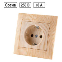 Розетка TDM ELECTRIC 2П+З 16А 250В сосна Лама SQ1815-0323