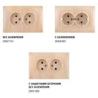 Двойная розетка TDM ELECTRIC 2П+З 16А 250В с защитными шторками сосна Лама SQ1815-0313