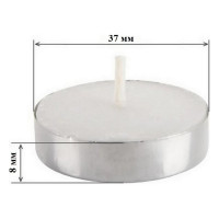 Чайная свеча Lumi эконом 8x37 мм, белая, 10 шт 123355_10