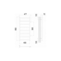 Полотенцесушитель водяной Аврора П8 400x800 бп500 Terminus 4670078529909