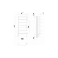 Полотенцесушитель водяной Стандарт П8 400x800 бп500 Terminus 4670078530356