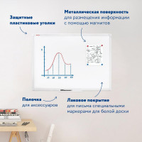 Магнитно-маркерная доска BRAUBERG Standard 60x90 см, ПВХ рамка 237561
