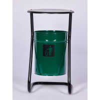 Уличная урна ПРОФМЕТСТИЛЬ с крышкой, зеленая 500