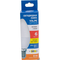 Светодиодная лампа Volpe LED-C37-6W/3000K/E14/FR/SLS UL-00008794