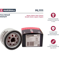 Фильтр масляный Nissan Almera (G15, N16) 02- / Primera III 03-, Renault Duster I 10- MARSHALL ML1111