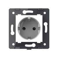 Электрическая розетка LIVOLO с заземлением защитными шторками 16A, зажимы, цвет белый (механизм) VL-FCTC16A-2WPS01