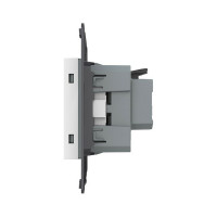 Электрическая розетка LIVOLO с заземлением защитными шторками 16A, зажимы, цвет белый (механизм) VL-FCTC16A-2WPS01