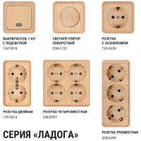 Двойная угловая розетка TDM ELECTRIC 2П+3 открытой установки с защитными шторками IP20 250В 16А сосна "Ладога" SQ1801-0443