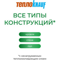 Утеплитель для кровли и стен Knauf Insulation TеплоКНАУФ (50x610x1230 мм; 12 кв. м; 16 плит) 751539