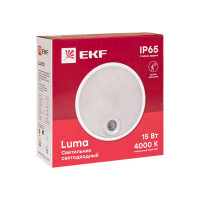 Светодиодный светильник EKF ЖКХ круг ДПО-2300 с инфракрасным датчиком движения 15Вт 4000K IP65 PROxima BKL-2300DI-R-15-4000
