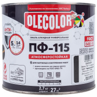 Эмаль OLECOLOR ПФ-115 черный матовый, 1.8 кг 4300007298