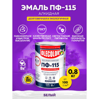 Эмаль OLECOLOR ПФ-115 белый, 0.8 кг 4300005919