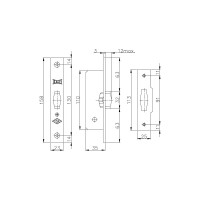 Врезная защелка KALE KILIT ролик 155/B, 35 мм, никель 7897