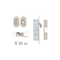 Врезной узкопрофильный крестообразный замок KALE KILIT 201F (20 мм) никель, 3 ключа 8061