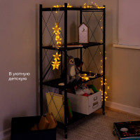 Металлический стеллаж ГЕЛЕОС Атлант-4, 4 полки, складной, размер 760x400x1260 мм, черный АСТ-41