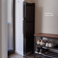 Металлический стеллаж ГЕЛЕОС Атлант-4, 4 полки, складной, размер 760x400x1260 мм, черный АСТ-41