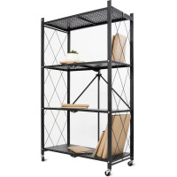 Металлический стеллаж ГЕЛЕОС Атлант-4, 4 полки, складной, размер 760x400x1260 мм, черный АСТ-41