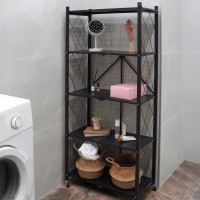 Металлический стеллаж ГЕЛЕОС Атлант-5, 5 полок, складной, размер 760x400x1580 мм, черный АСТ-51