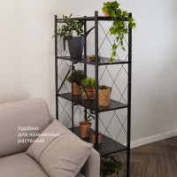 Металлический стеллаж ГЕЛЕОС Атлант-5, 5 полок, складной, размер 760x400x1580 мм, черный АСТ-51