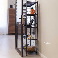 Металлический стеллаж ГЕЛЕОС Атлант-5, 5 полок, складной, размер 760x400x1580 мм, черный АСТ-51