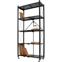 Металлический стеллаж ГЕЛЕОС Атлант-5, 5 полок, складной, размер 760x400x1580 мм, черный АСТ-51