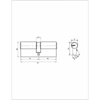 Цилиндровый механизм VETTORE ZN M90 Z NI 30x60, 5 ключей, никель 20508