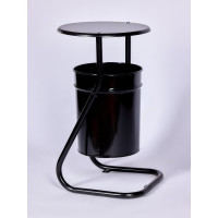 Урна уличная ПРОФМЕТСТИЛЬ металлическая, черная, с крышкой, с креплением в асфальт 648