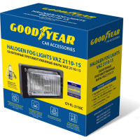 Противотуманные фары Goodyear GY-FL-2110C галогенные, VAZ 2110-15, с лампами, Н3, 12 В, 2 шт. GY019002