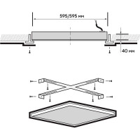 Светодиодный светильник Jazzway PPL SPEC1 OP 36Вт 4000К IP54 176-264В 595х595х40 ДВО встраив. для чистых помещений панель 5029071
