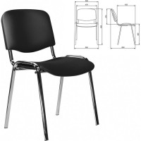 Стул Staff Iso Lite хром, кожзам черный (Z-11) CF-008 532567
