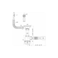 Сифон АНИ Пласт Грот 3 1/2"х40 с круглым гибким переливом и г/т 40x40/50 A0142SA15