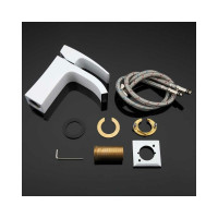 Смеситель для умывальника Gappo G1007-8 литой, п/гайку, белый/хром, картридж 35 537386