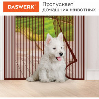 Москитная дверная сетка на магнитах DASWERK 100x210 см, антимоскитная, коричневая 607986