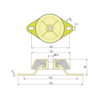Виброопора PDH92/36/125 M14 NR60 ТСС 005307