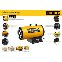 Газовая тепловая пушка STEHER 33 кВт SG-40