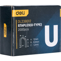 Набор скоб для степлера DELI тип U, DL238012 2000 шт. 98422