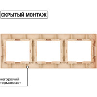 Рамка TDM ELECTRIC 3-х постовая горизонтальная "ЭКО" (сосна) серия "Таймыр" SQ1814-0228