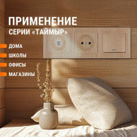 Рамка TDM ELECTRIC 3-х постовая горизонтальная "ЭКО" (сосна) серия "Таймыр" SQ1814-0228